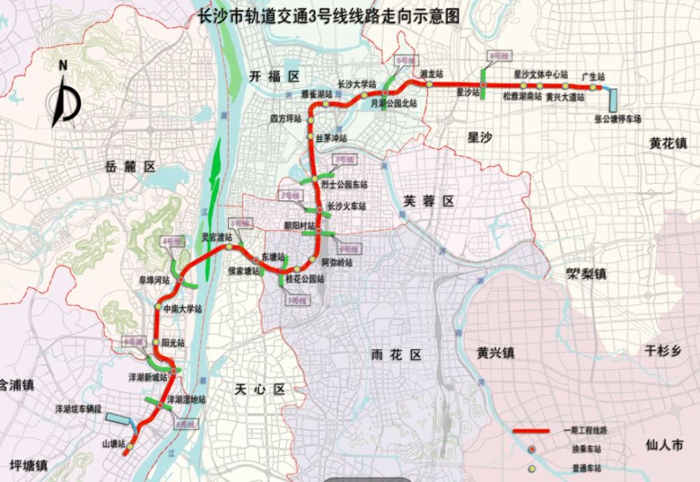 3号线线路走向示意图