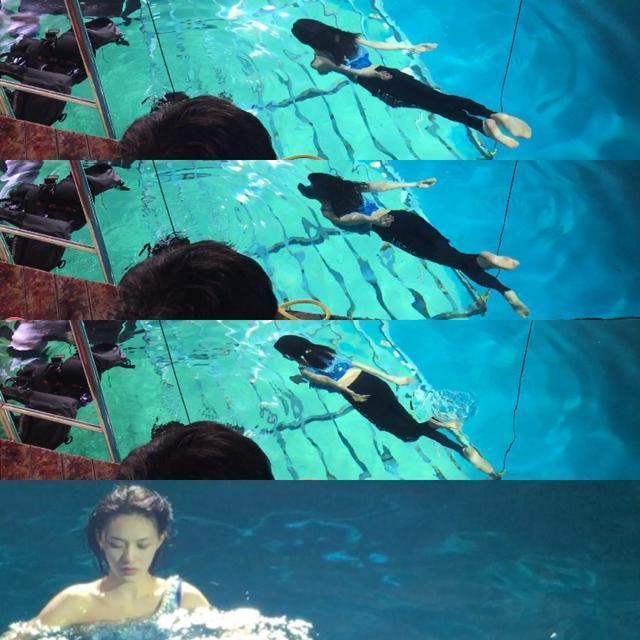 林允湿身下水再演美人鱼 皮肤白皙身材婀娜