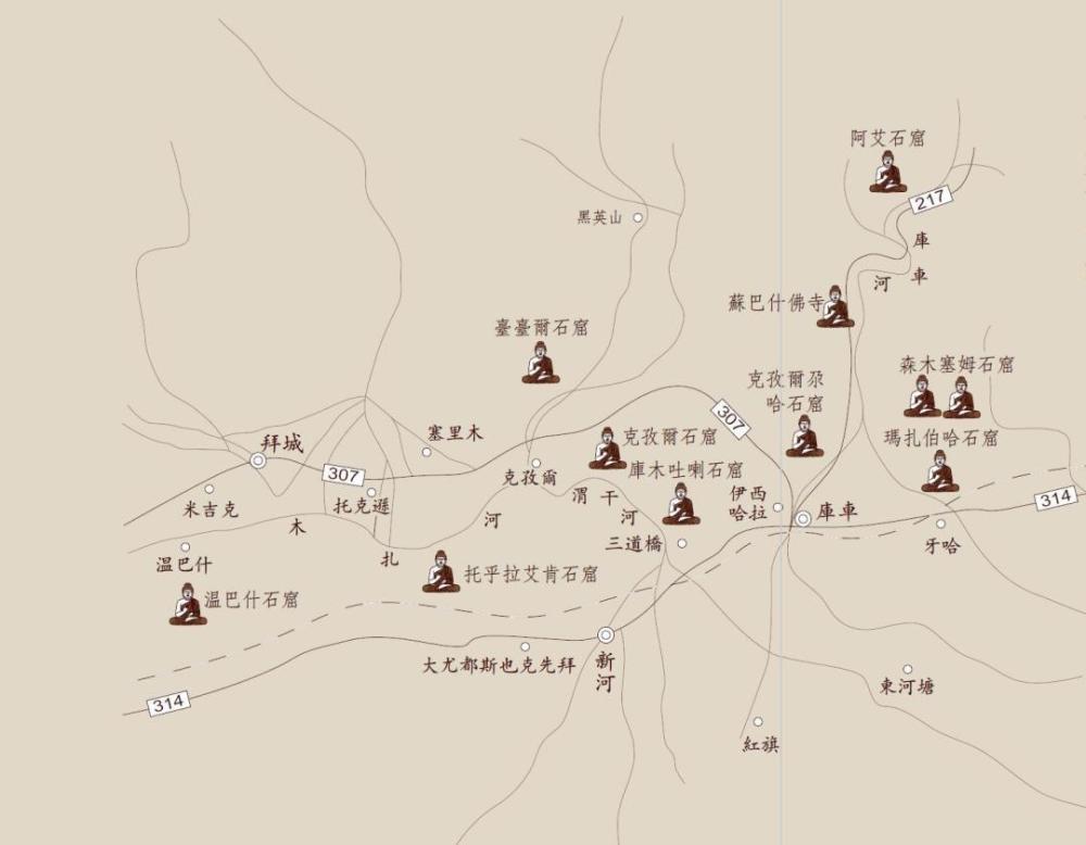 新疆佛教遗址分布图图片