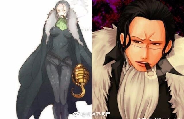 海贼王六大男神娘化前后对比,老沙颜值不输女帝,巴基无人能敌