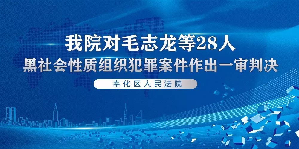 我院对毛志龙等28人黑社会性质组织犯罪案件作出一审判决