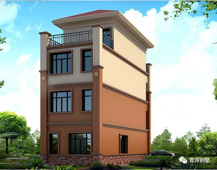 76米四层小别墅,小面宽自建房照样漂亮