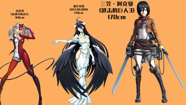 动漫女主身高对比,尼禄一米五,雅儿贝德170成为女神标准!