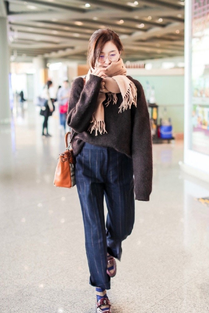 毛衣 阔腿裤,江疏影的显高显瘦轻熟气质穿搭