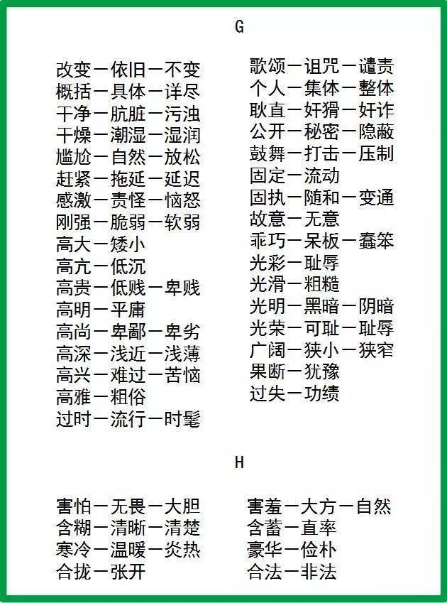 500个近义词 反义词 家有小学生 替孩子收藏打印 慢慢背 腾讯新闻