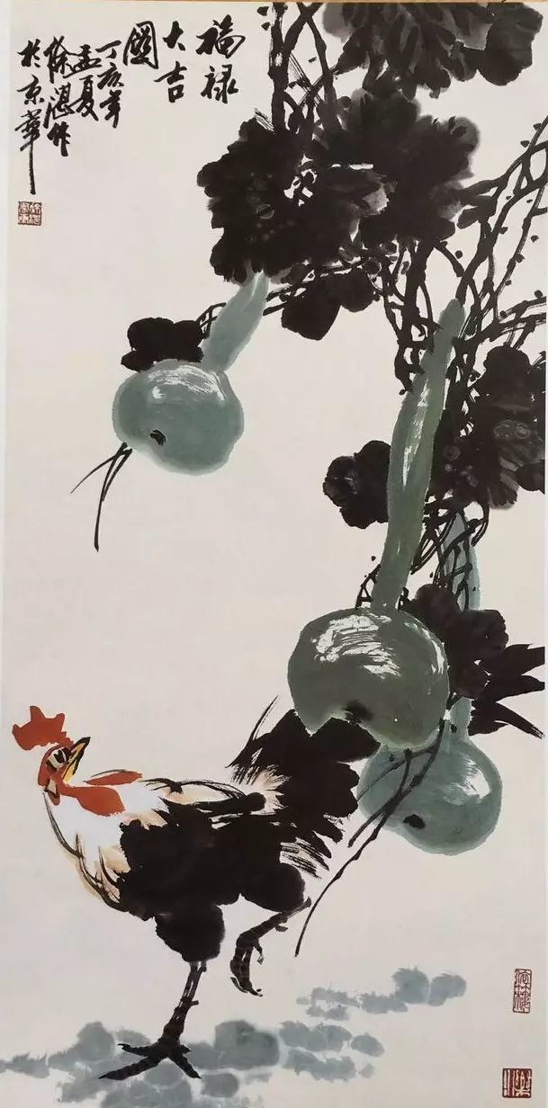 画法|徐湛花鸟画教学：葫芦和柿子的画法，想学的收藏了