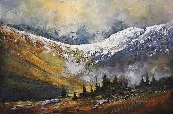 油画|用刮刀刮出的作品，看起来就是爽！