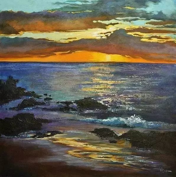 油画|用刮刀刮出的作品，看起来就是爽！