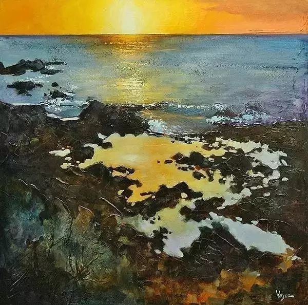 油画|用刮刀刮出的作品，看起来就是爽！