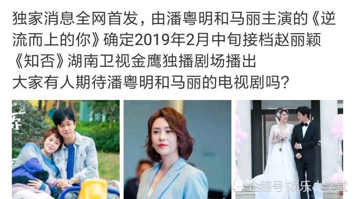 潘粤明马丽新剧《逆流而上的你》,将接档赵丽