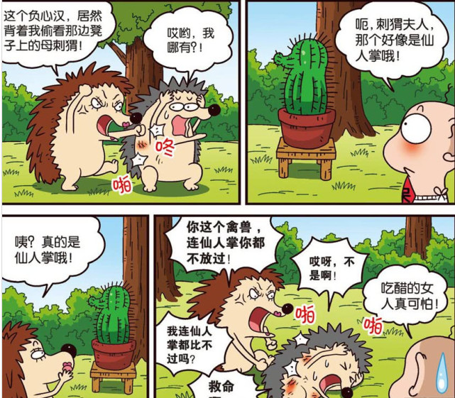 呆头农场:吃醋的女人很可怕!吃醋的刺猬更可怕连仙人掌都不放过