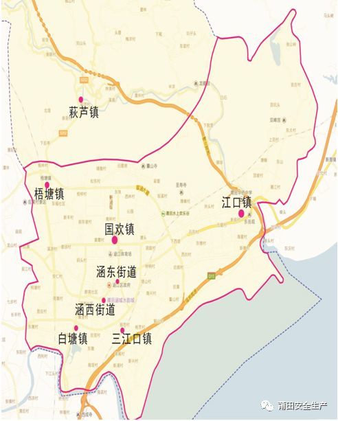 秀屿区禁燃区域图笏石镇(绿色部分)平海镇平海村埭头镇埭头村东庄镇营