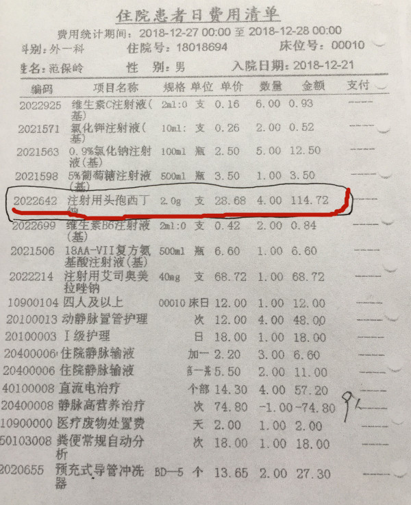 漯河市民住院遭药品掉包 医院为封口强补差价还送治疗