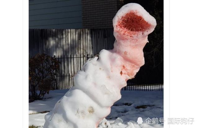 史上"最血腥恐怖"雪人诞生 有三排尖牙外加血盆大口