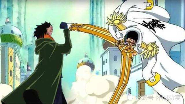 海贼王 龙窃取了黄猿的光速能力 立马对着绿牛和藤虎使出光速踢