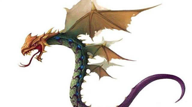 化蛇,人面豺身,背上生有双翼.