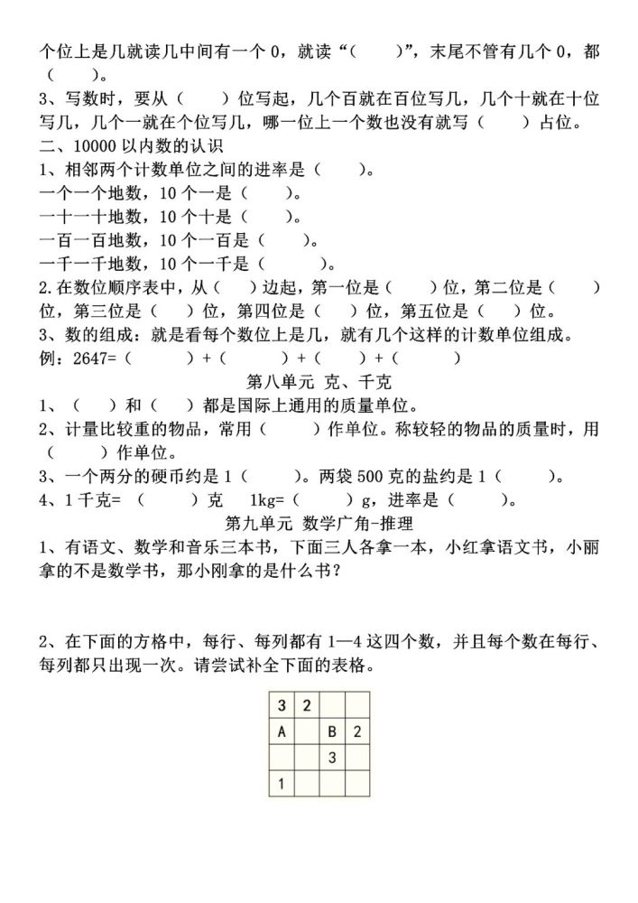 小学二年级下册数学寒假预习攻略 家长都收藏了 腾讯新闻