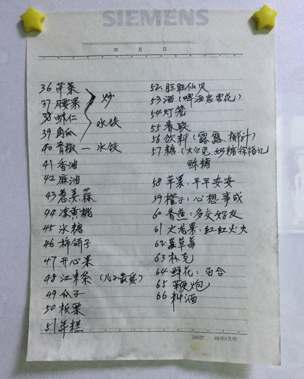 66道菜！东北爷爷坚持近20年手写年货菜单
