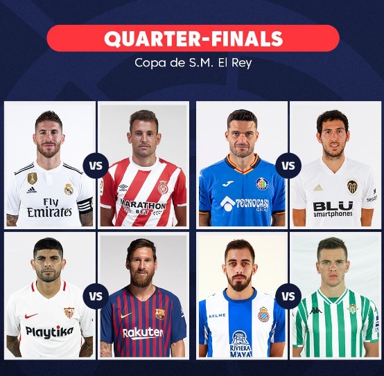 国王杯八强战抽签:巴萨pk塞维利亚 皇马遇劲敌