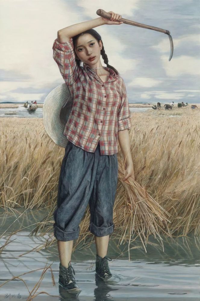 美院教授油画里的女知青,真真切切的美!
