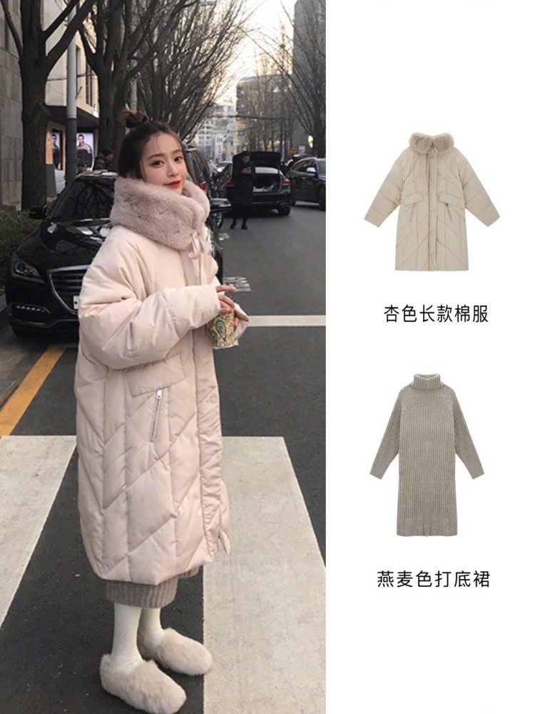 中国红羽绒服配半身裙很时髦,穿出小女人