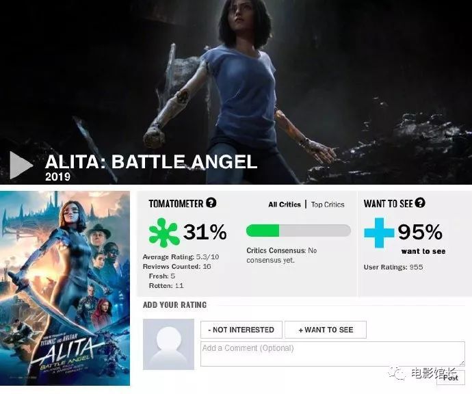 卡梅隆监制新片《阿丽塔》北美口碑引争议:特