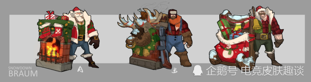 lol:圣诞老人布隆皮肤的原画鉴赏,原来原画这么帅啊!