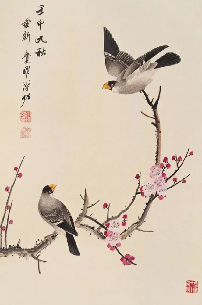 一组国画比翼双飞送给大家