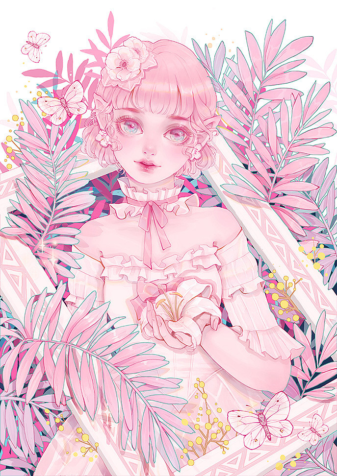 国人女画师画风相当唯美的一组插画!整组作品给人非常清新的感觉