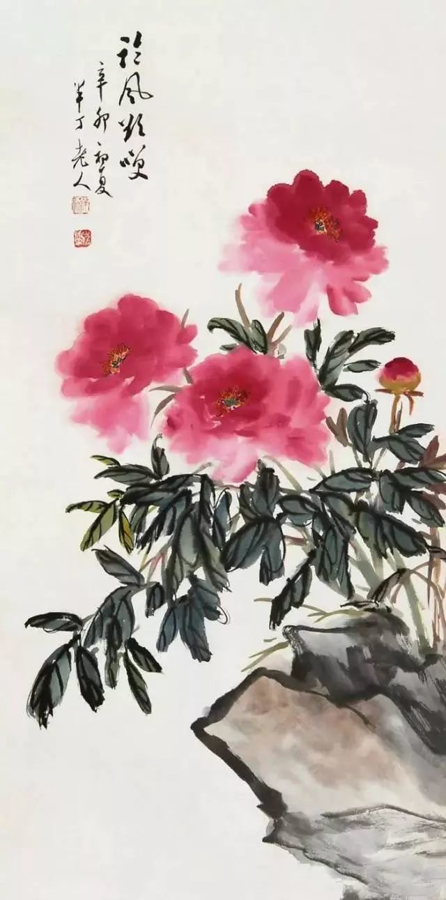 国色天香,陈半丁国画牡丹作品欣赏