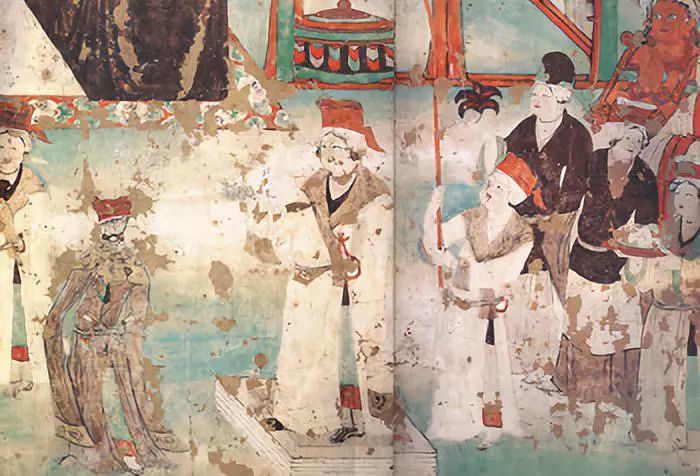 莫高窟壁画中的「吐蕃赞普礼佛图」最终将西式礼帽正式纳入藏族