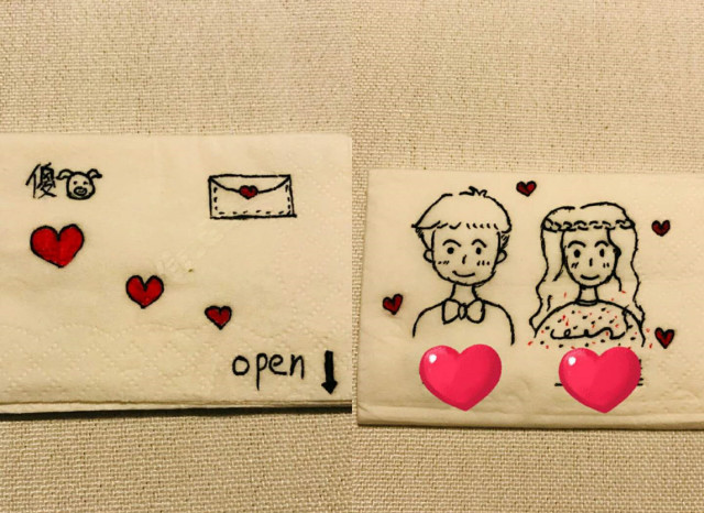 火爆抖音的纸巾情书,纸短情长,长话短说,"我想你了"!