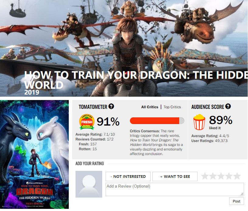 驯龙高手3》:本土口碑票房双向碾压《阿丽塔》