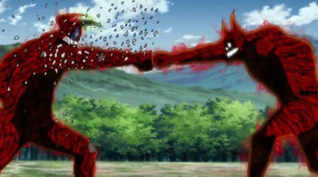 火影忍者:四位人柱力暴走后的形态,我爱罗恐怖!带土很痛苦!