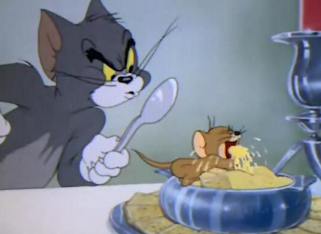 猫和老鼠中的美食,从小就想吃这块大肉排,观众:看饿了