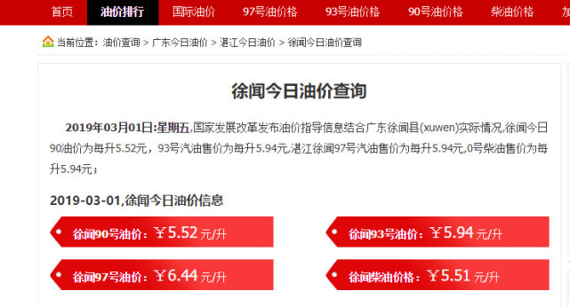 90油價為5.52元/升,93號汽油售價為5.