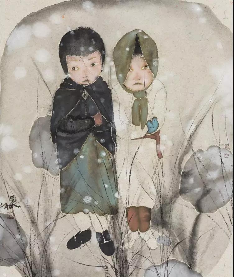 刘庆和《动人》 纸本水墨 65cm×55cm  2018年