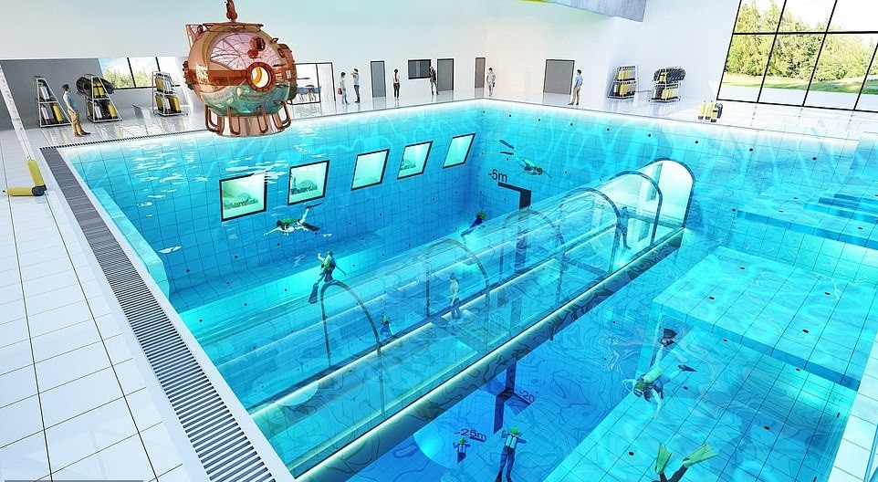 波兰45米世界最深游泳池将对外开放,27个奥运泳池水量