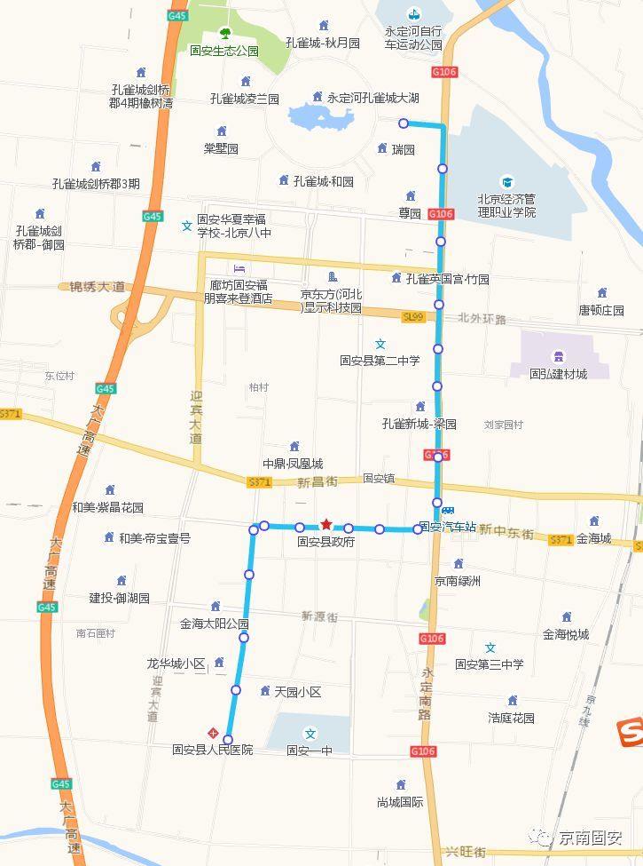 固安公交车路线图图片