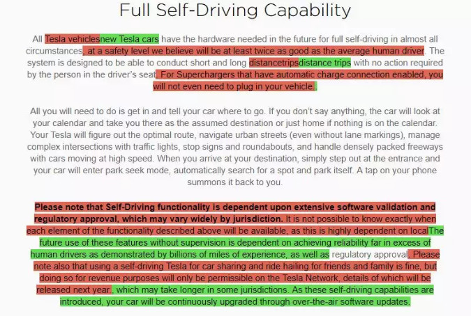 特斯拉突然大幅更改Autopilot介绍内容