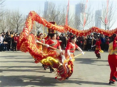 滨海新区举办首届龙灯节大沽龙灯舞出非遗风采