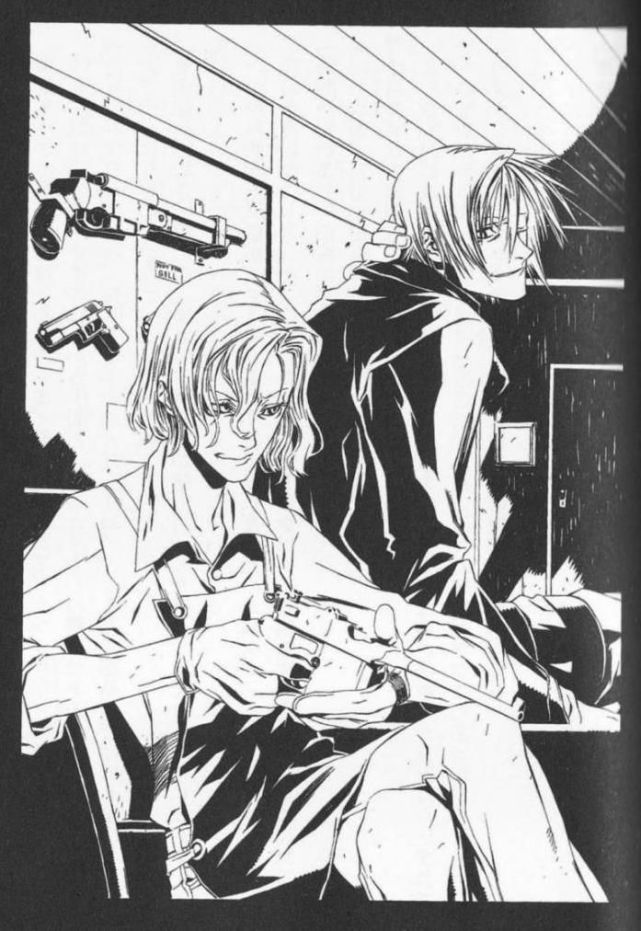 《鬼泣1》官方小说插画,妮可的祖母与但丁,三轮士郎作