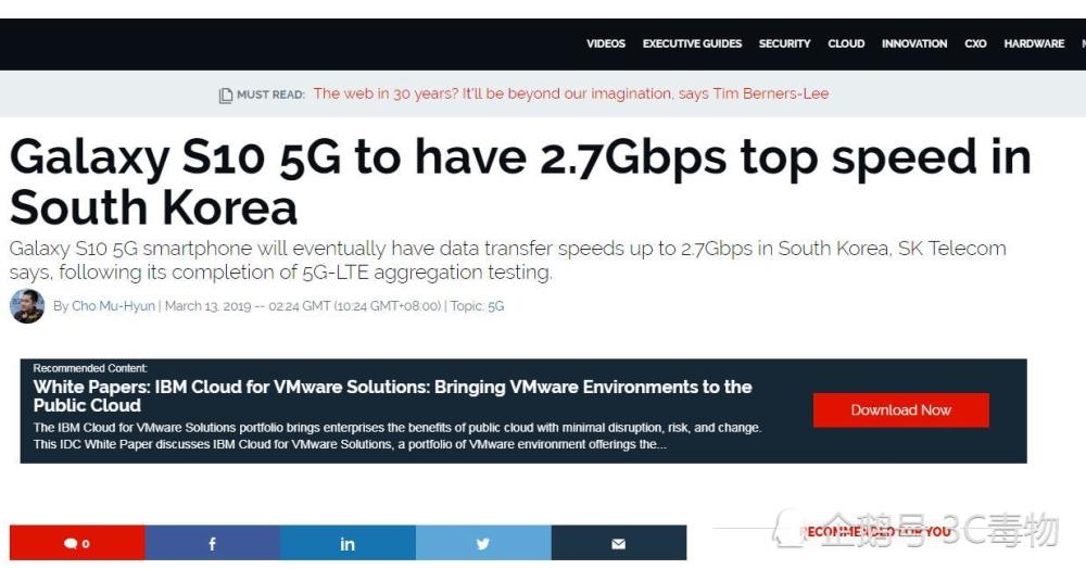 5G版三星S10测速2.7G\/S 华为:和MateX比差远