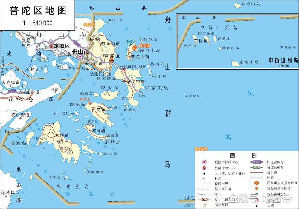 舟山市高清地圖,浙江陸地面積最小地級市_騰訊新聞