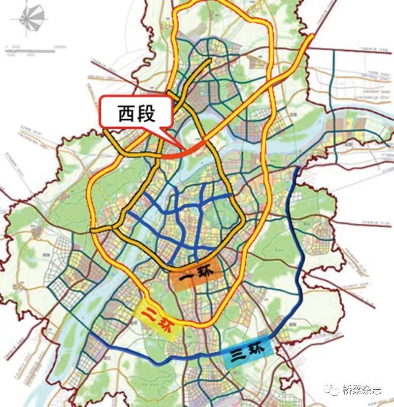 圖1 浦儀公路西段在路網中的定位