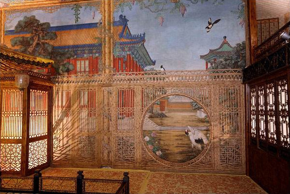 世界上仅存的通景画作品现存于北京故宫博物院东北角的倦勤斋内