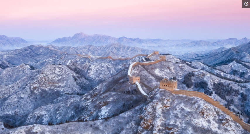 長城攝影師楊東:航拍雪後金山嶺長城景色壯美