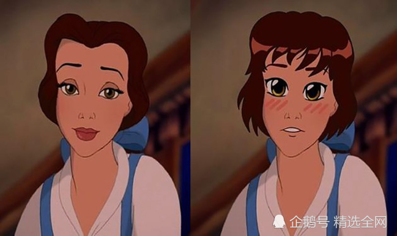 迪士尼,茉莉公主,白雪公主,贝儿公主,漫画,双眼皮
