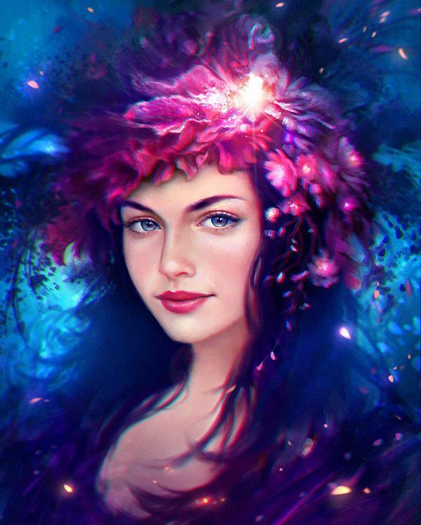 selene唯美人像插画欣赏