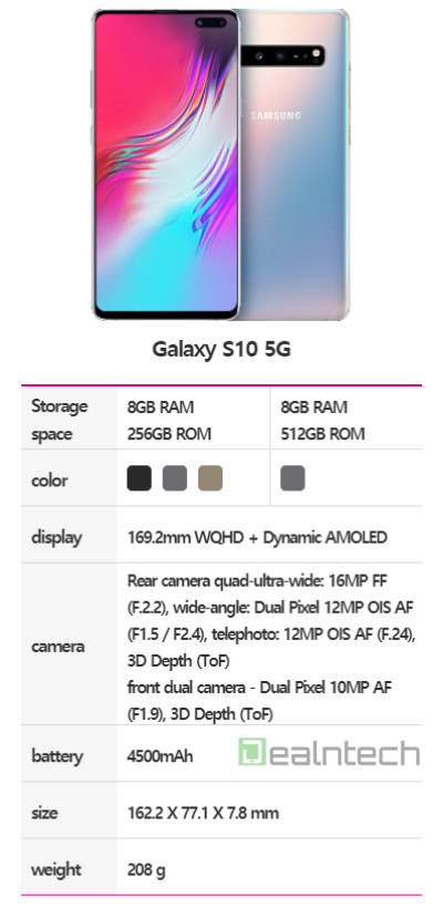 韩国版galaxy s10 5g参数曝光 机身规格略有变化|三星s10|韩国|三星
